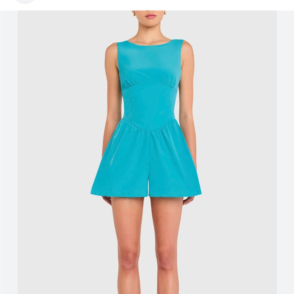 NWT Amanda Uprichard Turquoise Sleeveless Romper